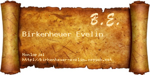 Birkenheuer Evelin névjegykártya